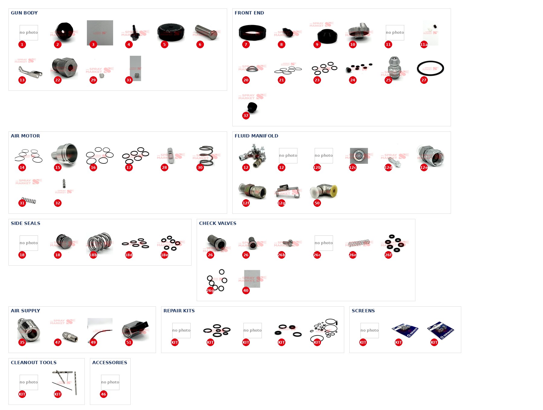 Graco Fusion AP spray gun exploded parts diagram