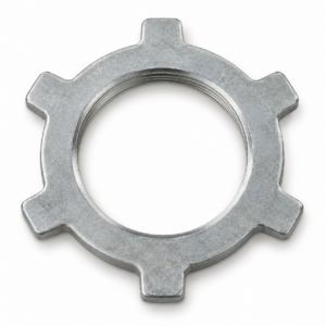 Graco 195150 pump jam nut with six tabs and threaded center