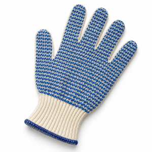 Honeywell North K511 reversible knit glove with blue PVC N-pattern grip and ribbed cuff