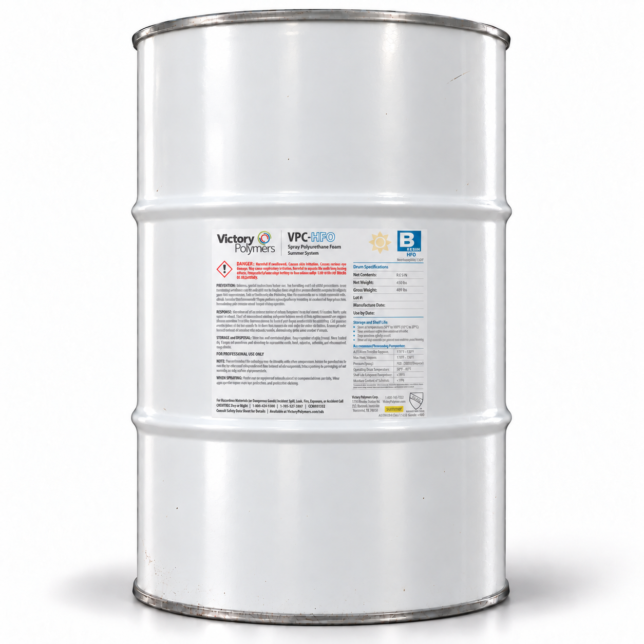 Victory Polymers VPC-HFO B-Side Spray Polyurethane Foam Resin Drum
