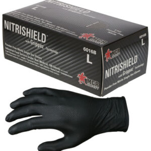 MCR Safety 6016BL - Gloves Nitrishield - Black - Large 6mil