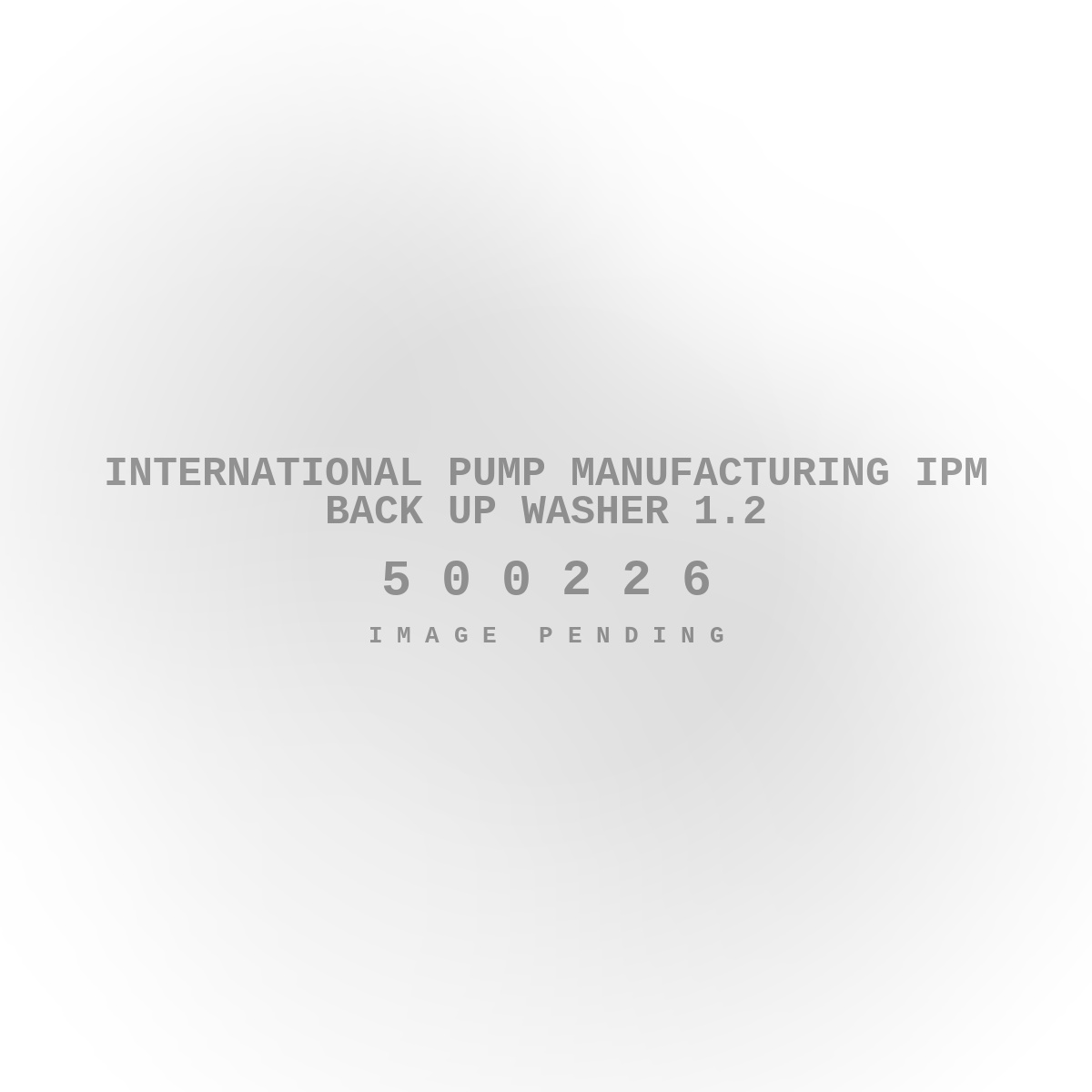 International Pump Manufacturing IPM Back UP Washer 1.2