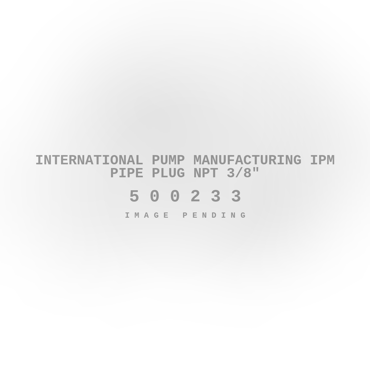 International Pump Manufacturing IPM Pipe Plug NPT 3/8"