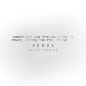 Compressed Air Systems 7.5HP, 1 Phase, 26CFM@ 150 PSI, 30 Gal Horizontal Tank Rotary Screw