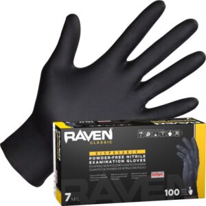 Pacoa Gloves Black Powder-Free Nitrile Raven/lrg