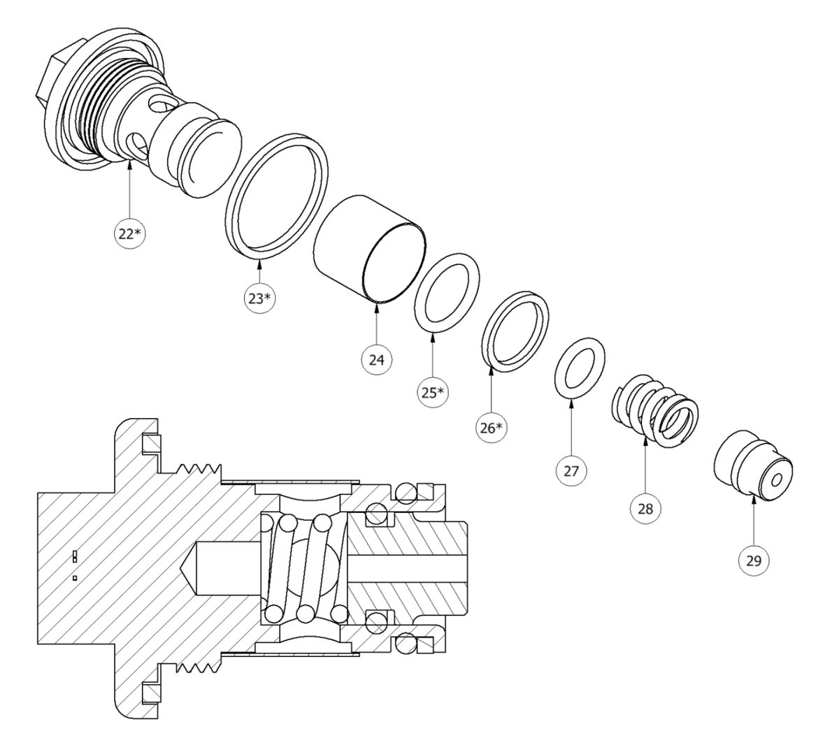 Screen Screw detail drawing