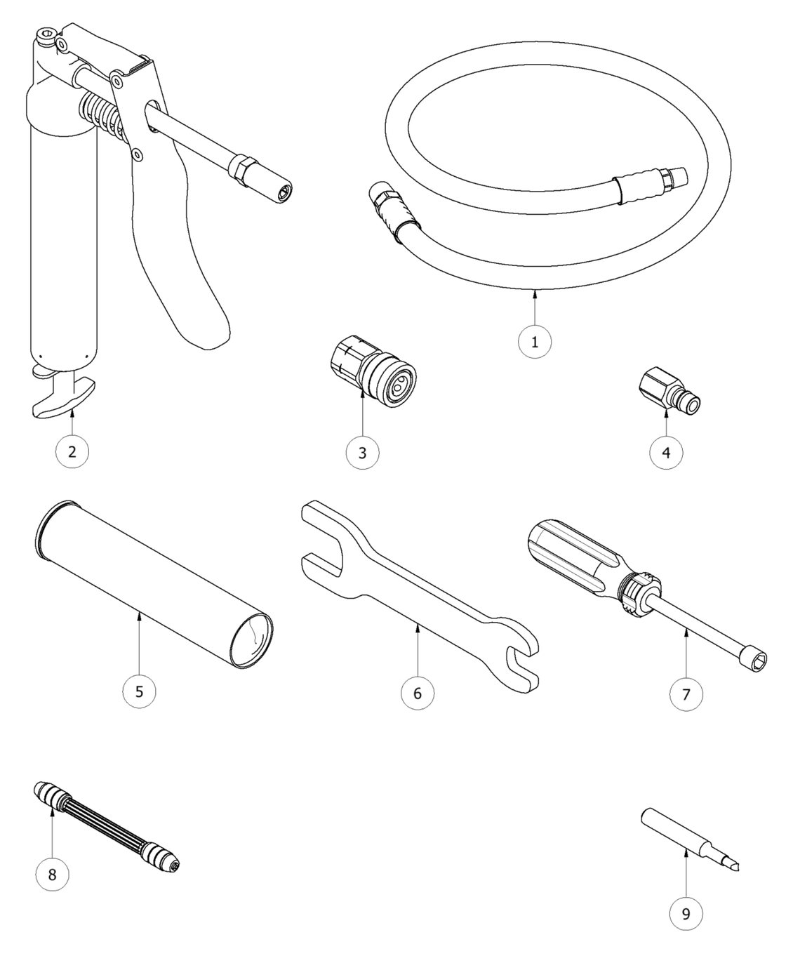 Tools Supplied with the Gun detail drawing
