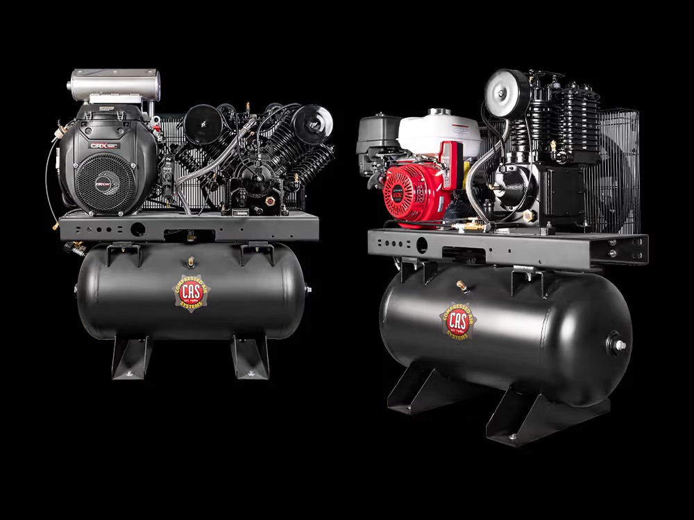 CAS Gas/Diesel engine-driven reciprocating air compressor