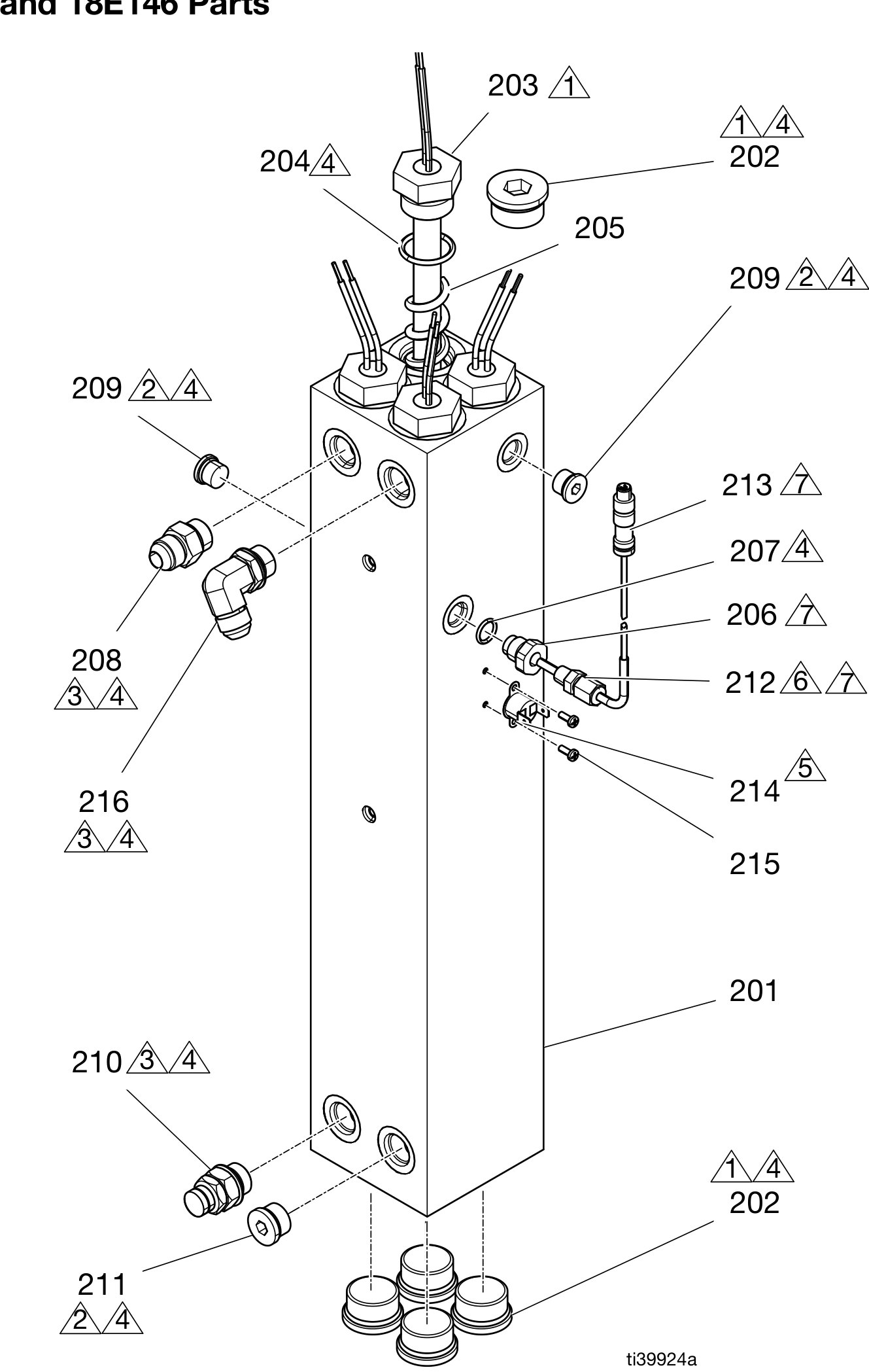 Graco Reactor 3 E-20 Primary heater parts diagram