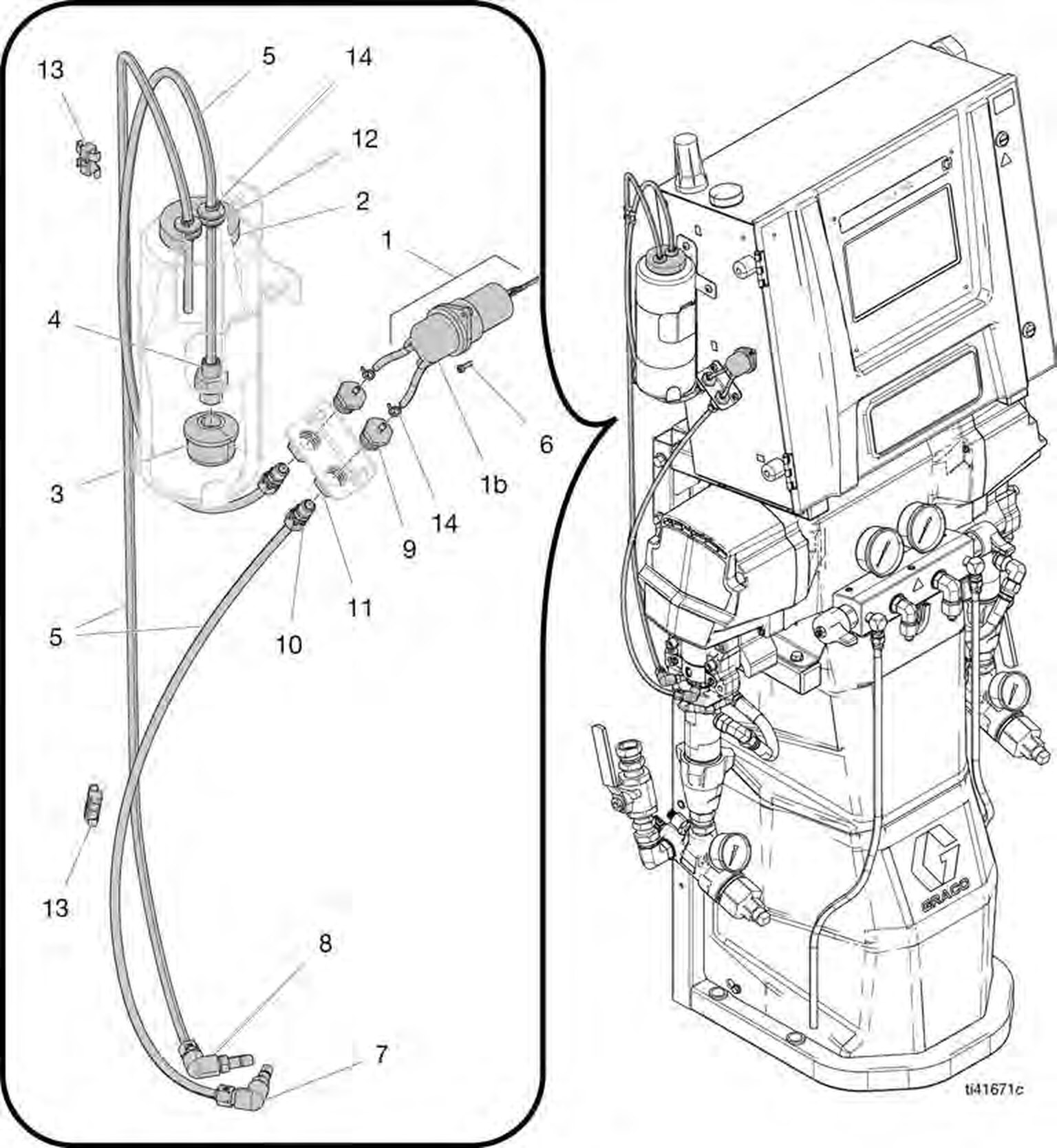 Graco Reactor 3 E-20 TSL system kit parts diagram