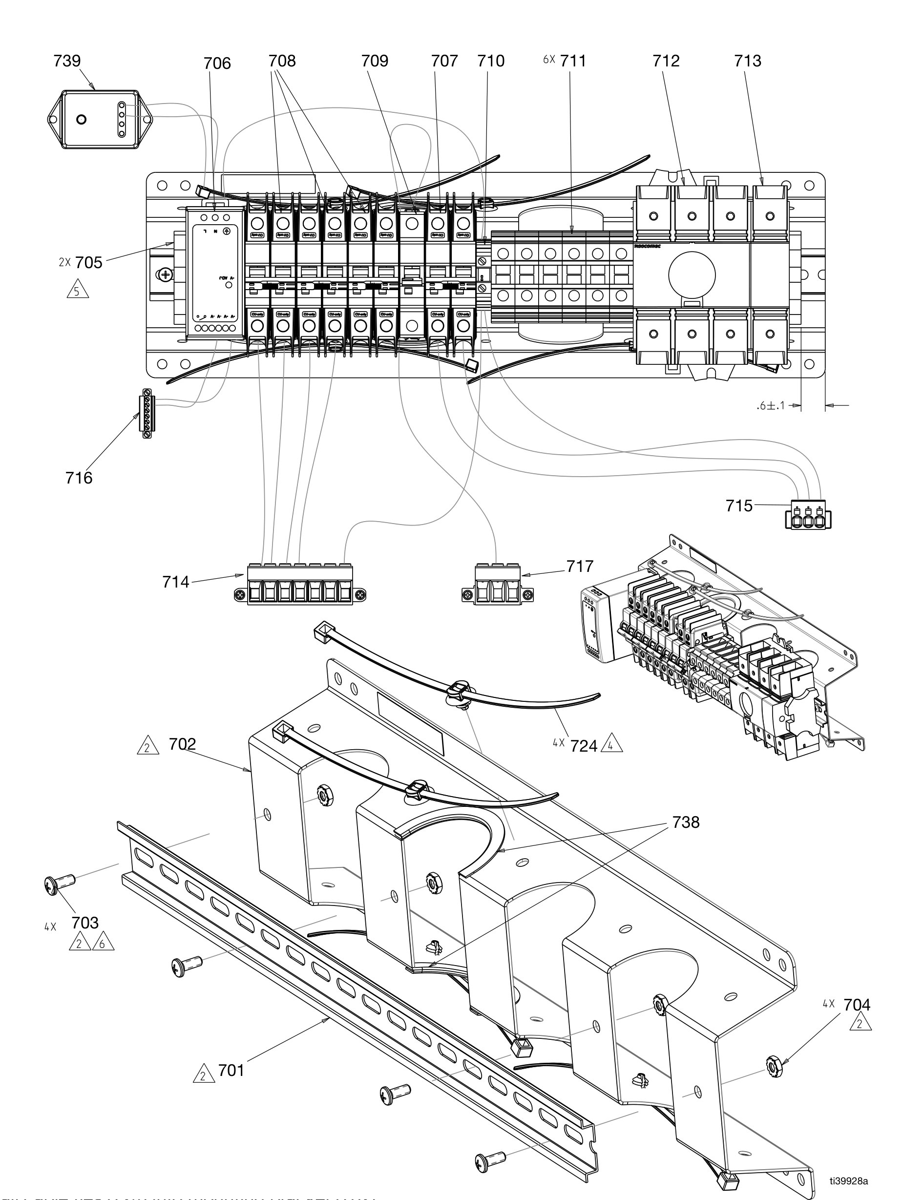 Graco Reactor 3 E-20 DIN rail module parts diagram