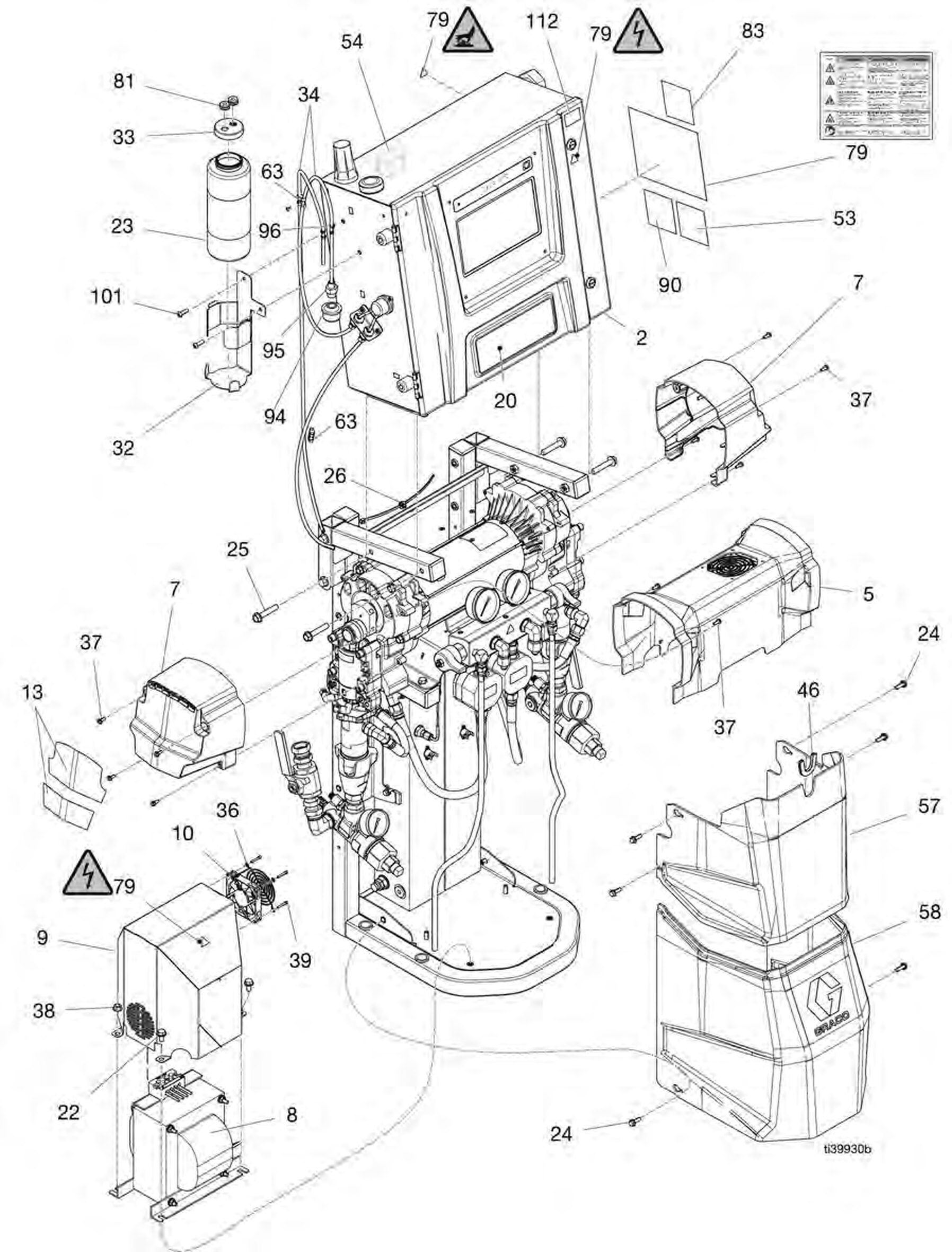 Graco Reactor 3 E-20 proportioner parts diagram