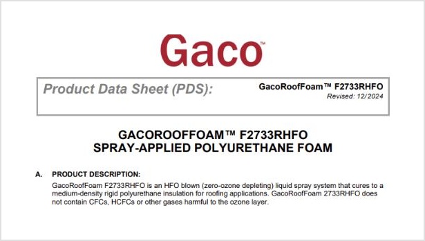 Gaco Roof Foam - ISO 2733-55A