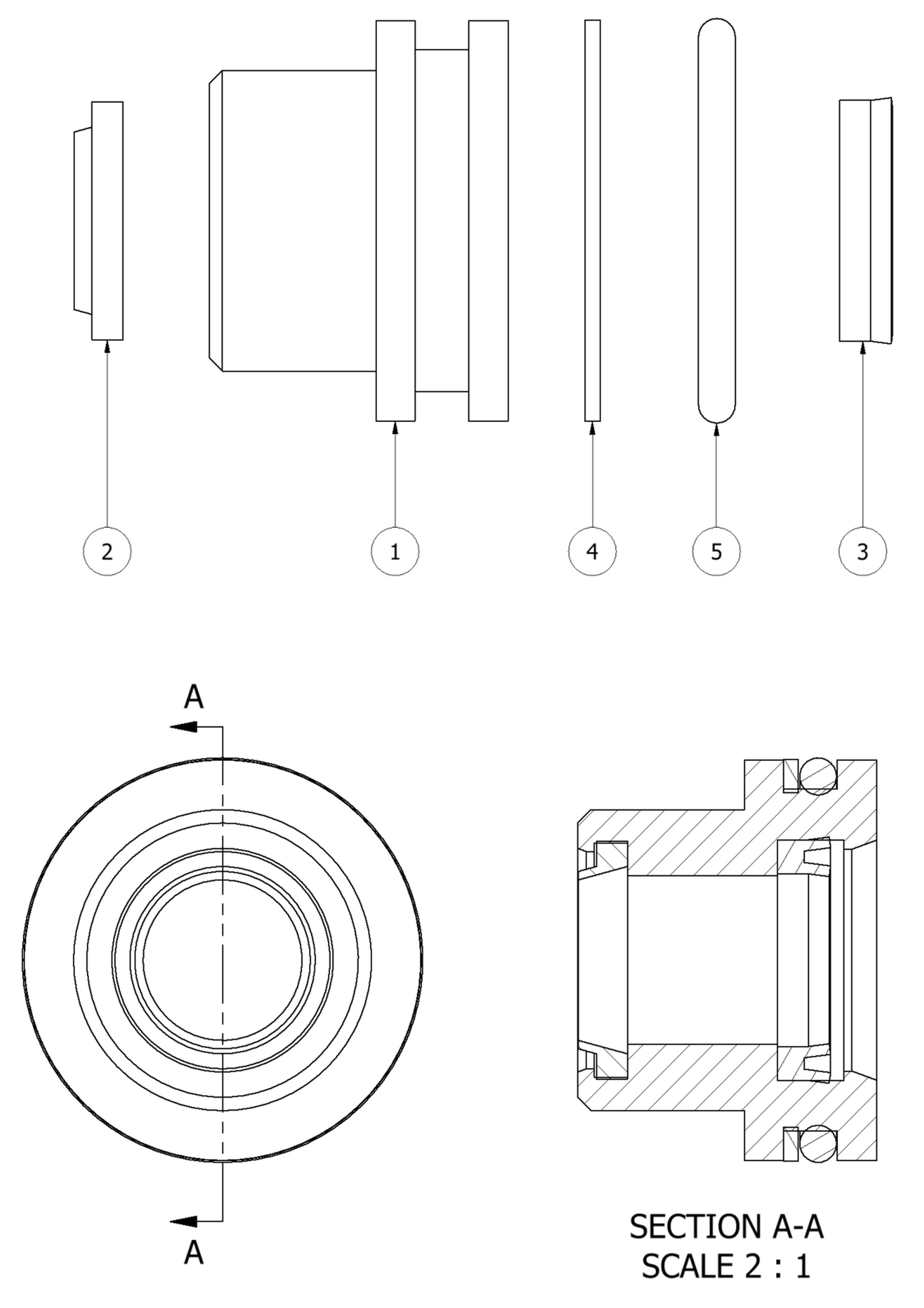 PMC PH-25 cylinder seals parts diagram