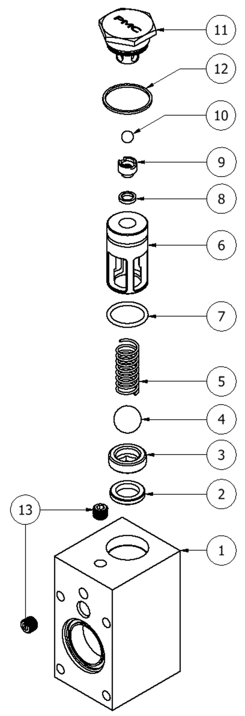 PMC PH-25 pump base parts diagram