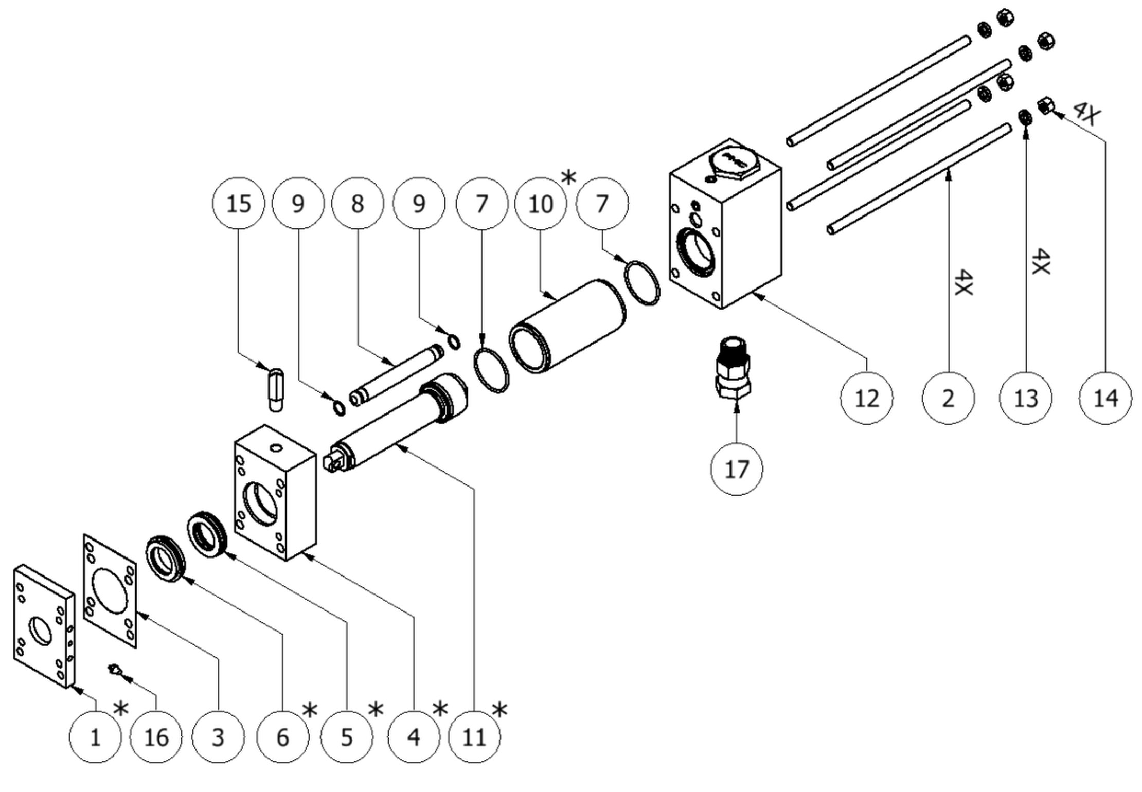 PMC PH-25 r pump parts diagram