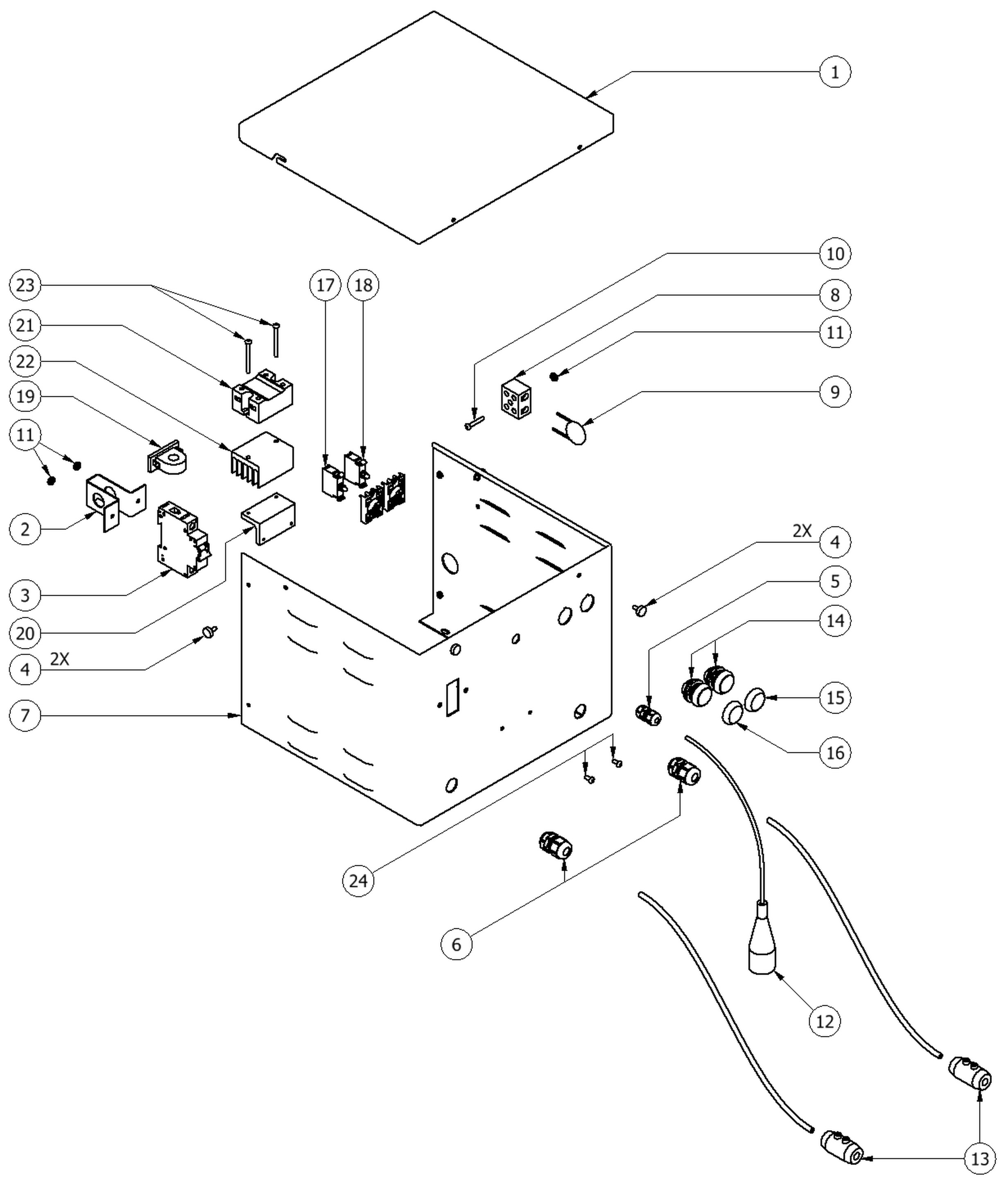 PMC PH-25 transformer cover parts diagram