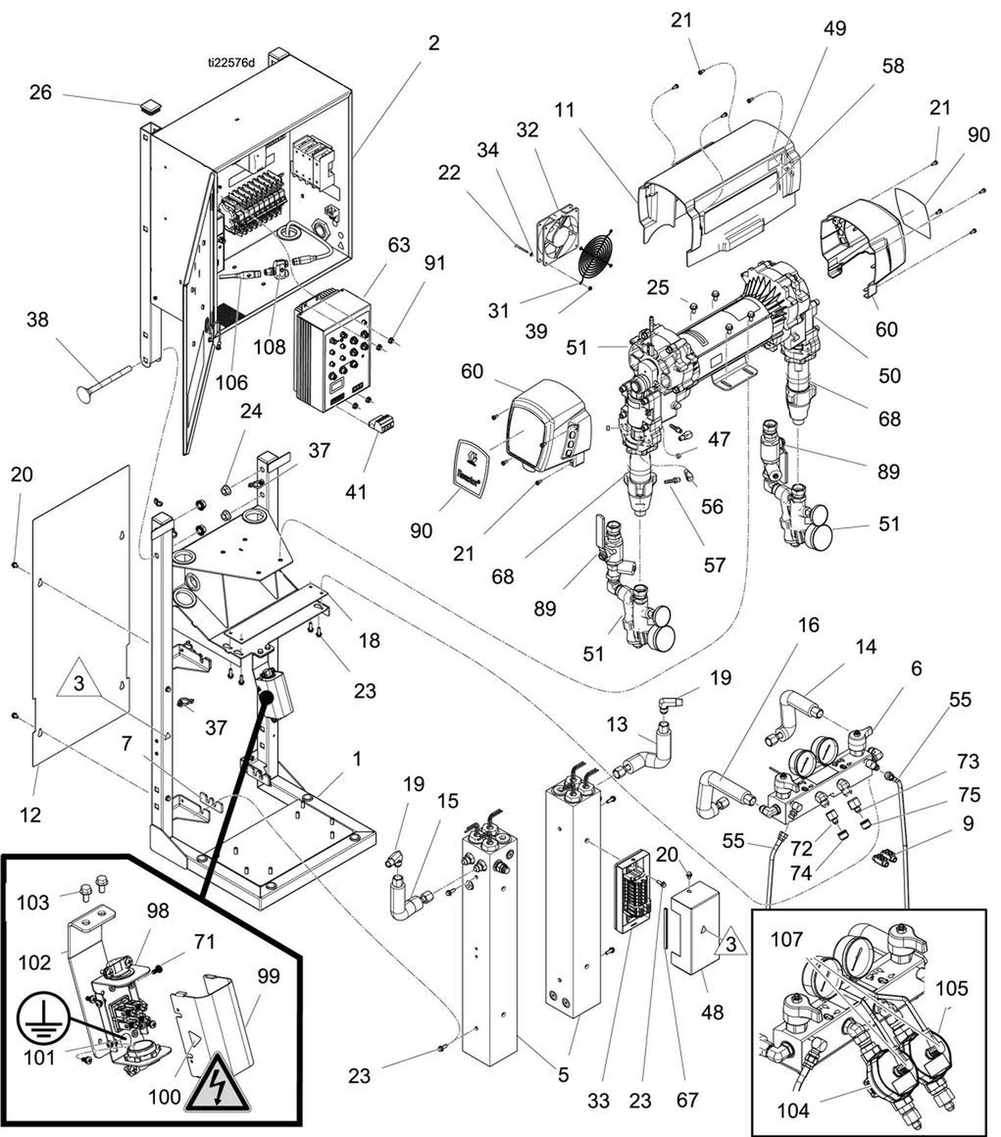 Graco Reactor 2 E-XP2 proportioner parts diagram