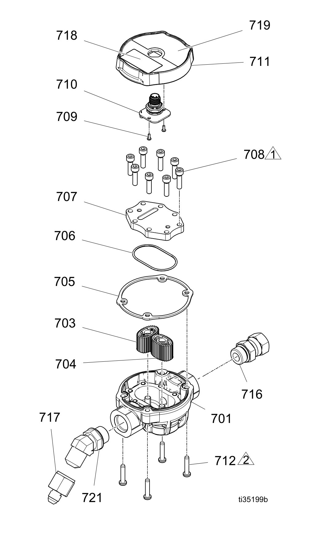 Graco Reactor 2 E-30 Flow meter parts diagram