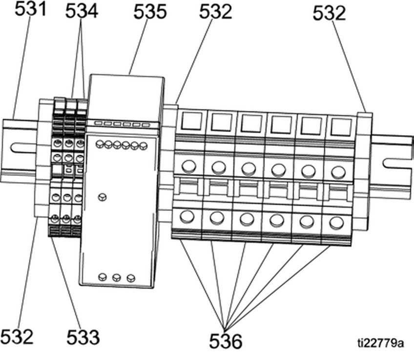 Graco Reactor 2 E-XP2 Power supply and terminal block module parts diagram