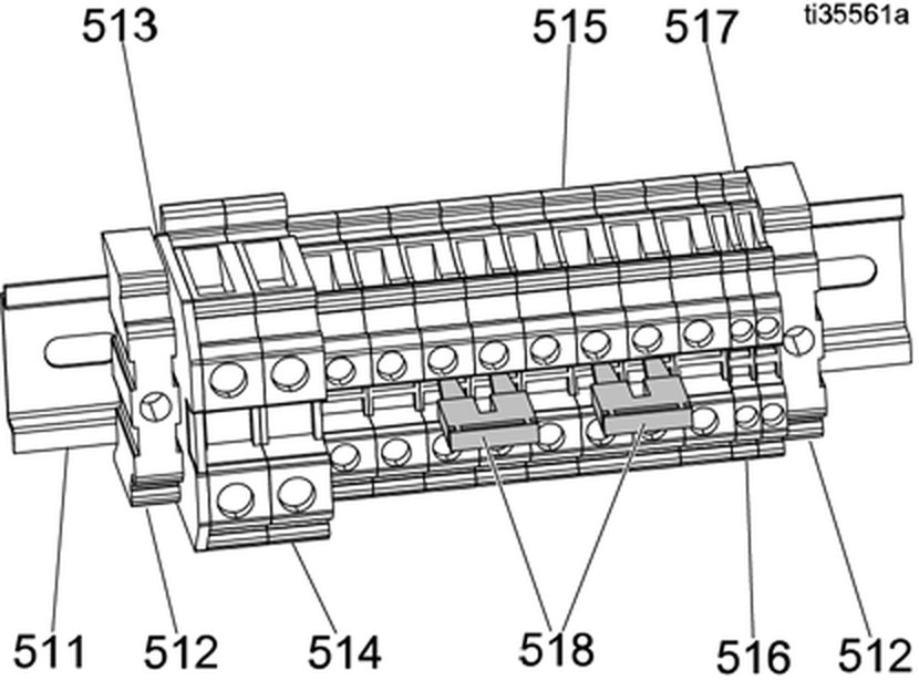 Graco Reactor 2 E-XP2 Heater and transformer terminal block module parts diagram