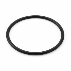 Black rubber O-ring gasket for industrial sealing applications.