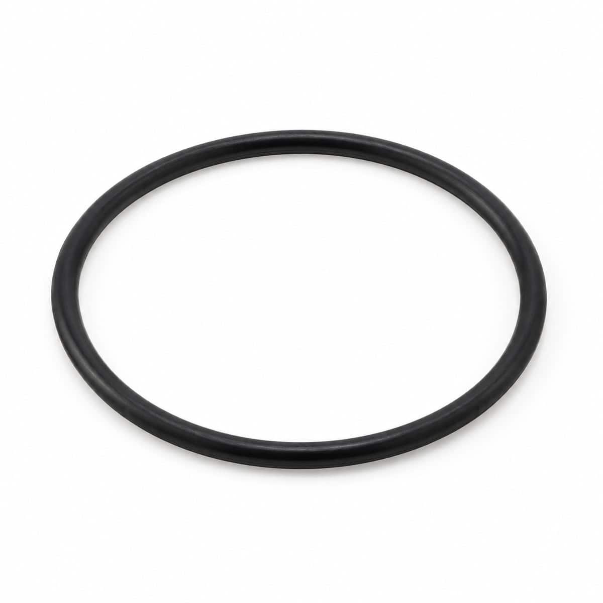 Black rubber O-ring gasket for industrial sealing applications.
