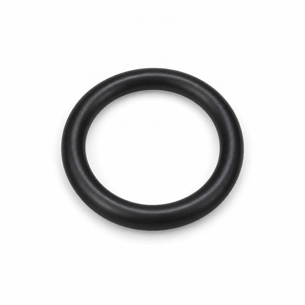 Black rubber O-ring for industrial sealing applications.