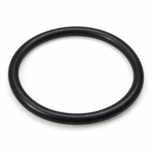 Black rubber O-ring gasket for industrial sealing applications.