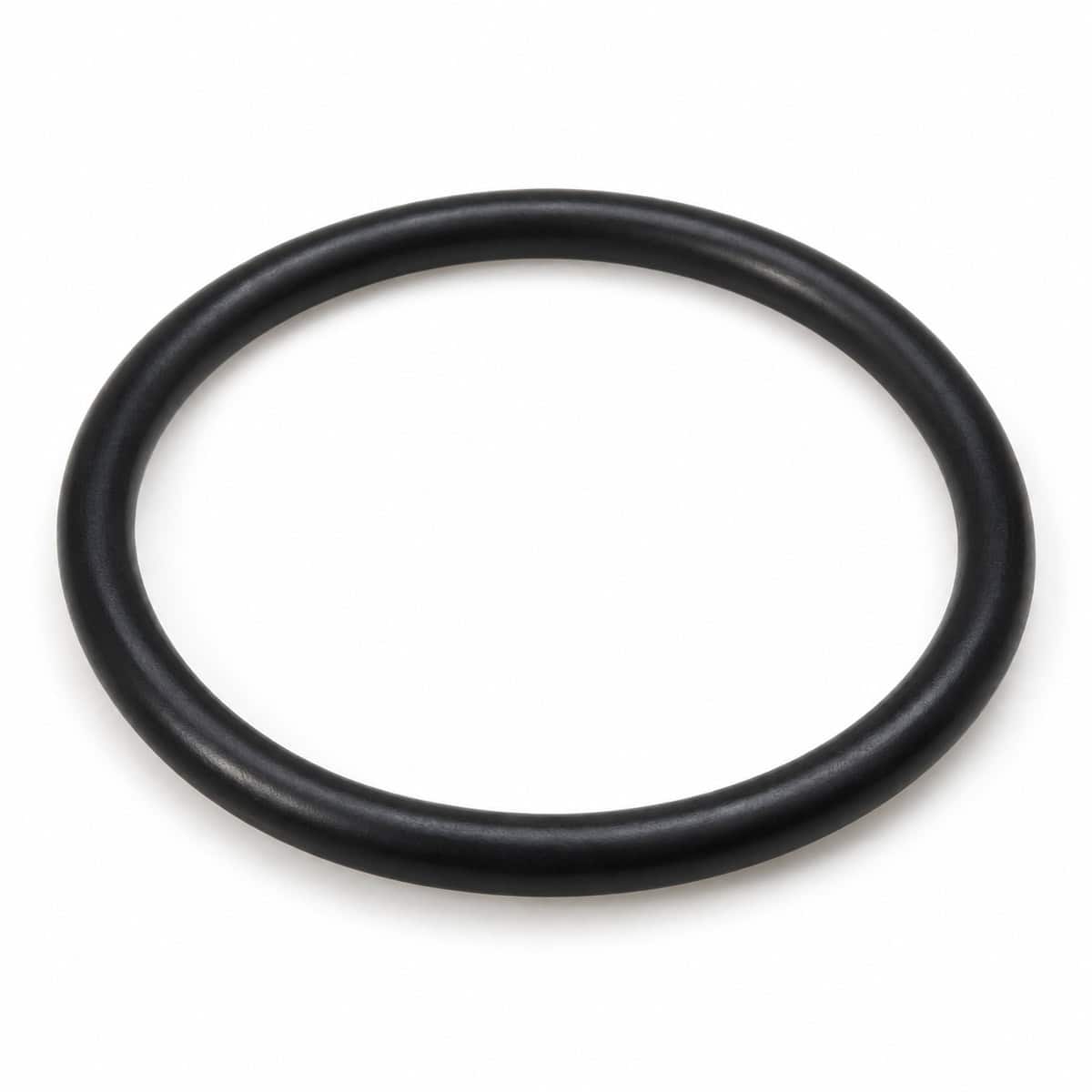 Black rubber O-ring gasket for industrial sealing applications.