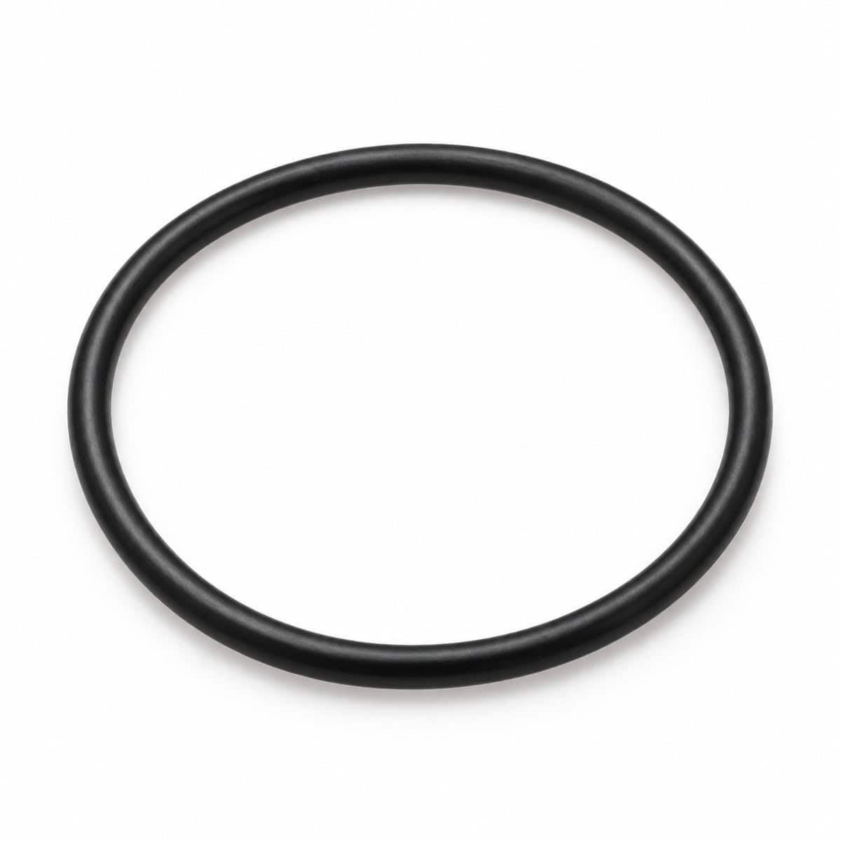 Black rubber O-ring for industrial sealing applications.