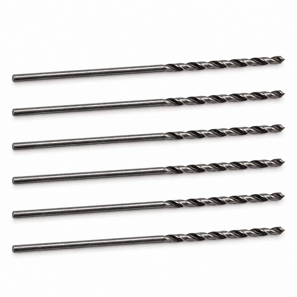Six drill bits for repair and maintenance tasks on spray equipment.