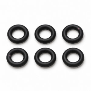 Six black O-rings for Graco Valve Fusion, high-quality and durable.