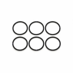 Six black O-rings for pump maintenance and repair.