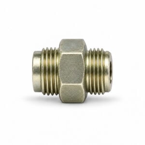 Metal retainer packing rear kit for spray equipment, close-up view.