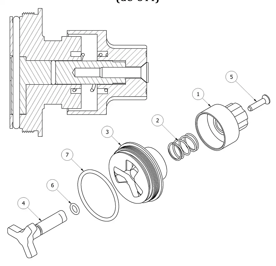 PMC AP-2 End Cap Assembly exploded parts diagram