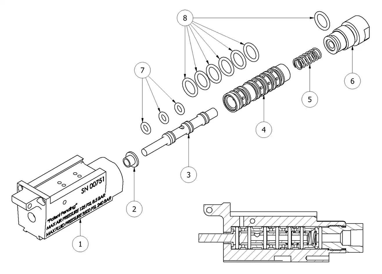 PMC AP-2 Air Manifold Assembly exploded parts diagram