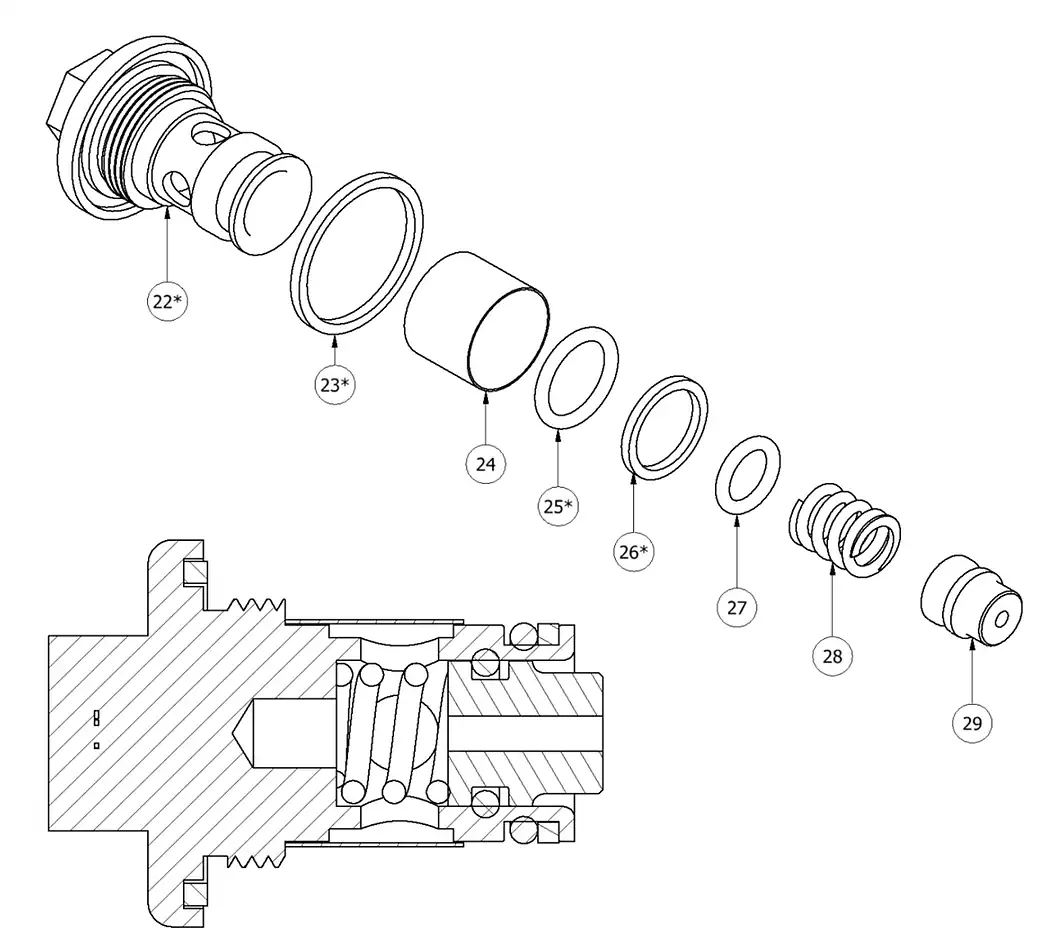 PMC AP-2 Screen Screw Assembly exploded parts diagram