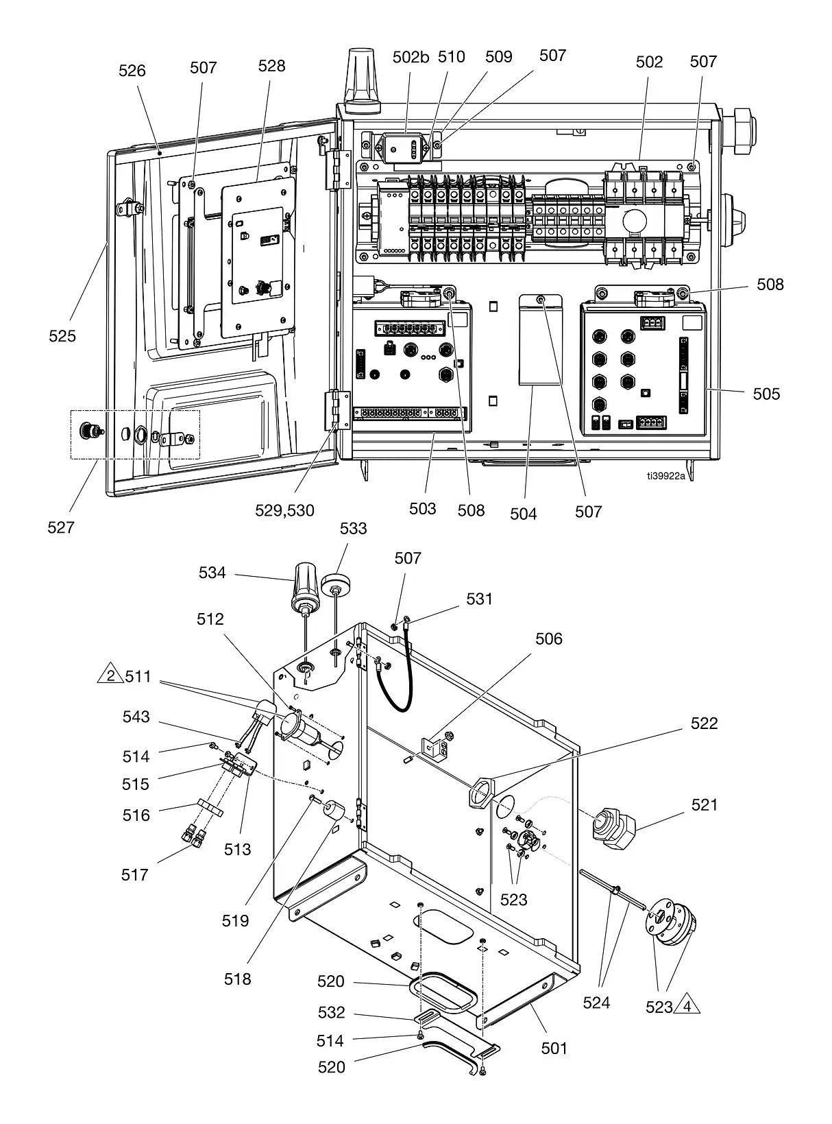 Graco Reactor 3 E-20 Electrical enclosure parts diagram