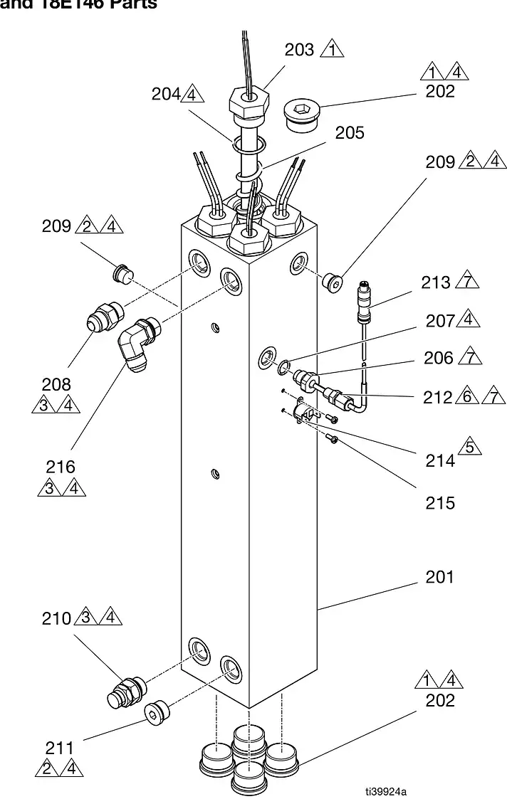 Graco Reactor 3 E-20 Primary heater parts diagram