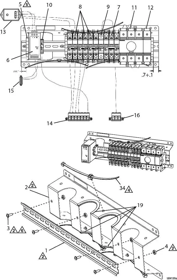 Graco Reactor 3 H-50 DIN rail module (H-50 and H-XP3) parts diagram
