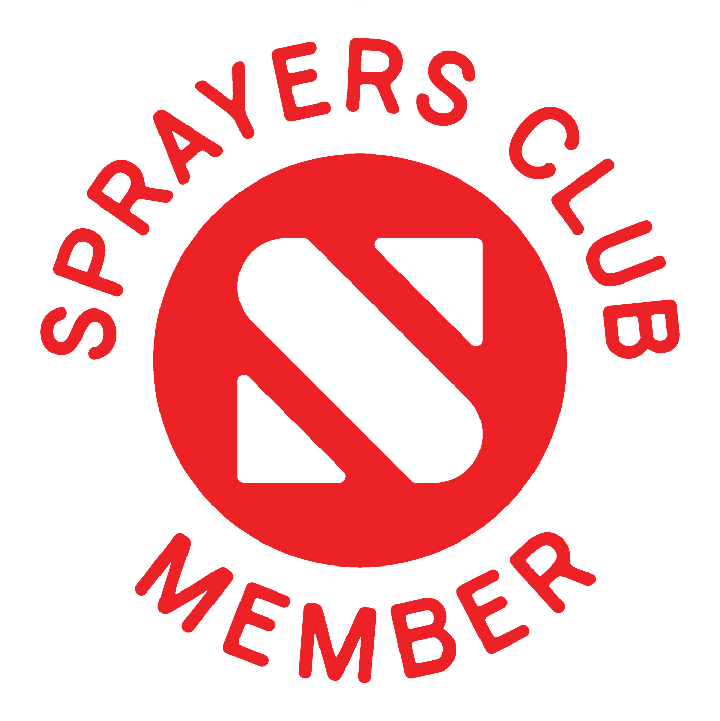 The Spray Market logo with a red circle and a diagonal line crossing out a spray nozzle.