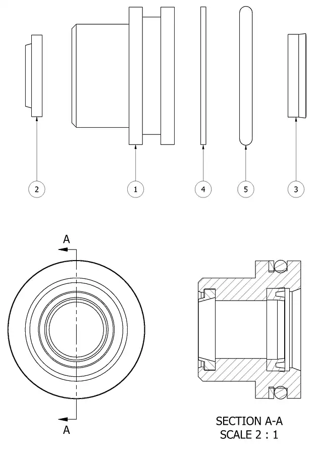 PMC PH-25 cylinder seals parts diagram